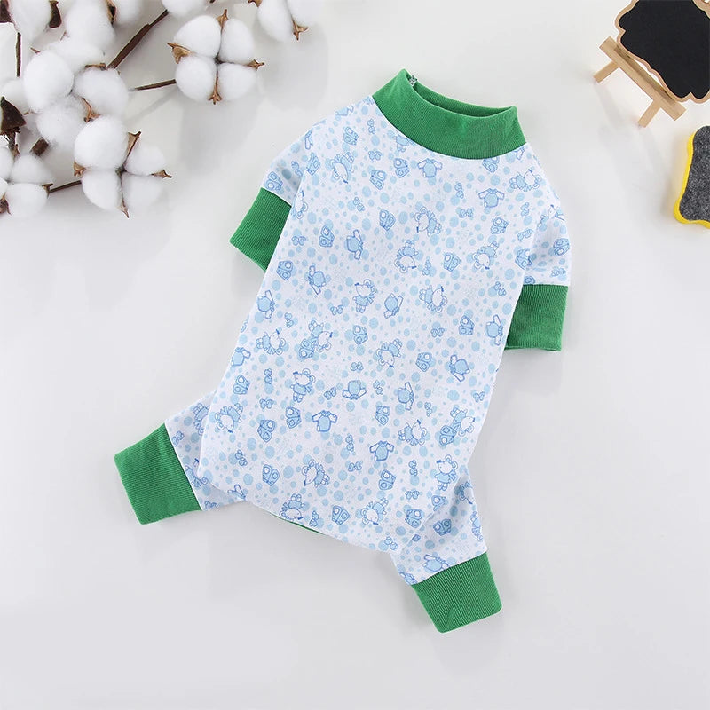 Pet Dog Clothes for Small Dogs Fashion Dog Jumpsuits Cute Print Puppy Pajamas Soft Cotton Pet Cat Jumpsuits Chihuahua Clothes