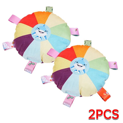 Funny Rainbow Plush Flying Saucer Dog Toys Outdoor Interactive Training Games Chew Toy Pets Flying Discs Toys Dog Accessories
