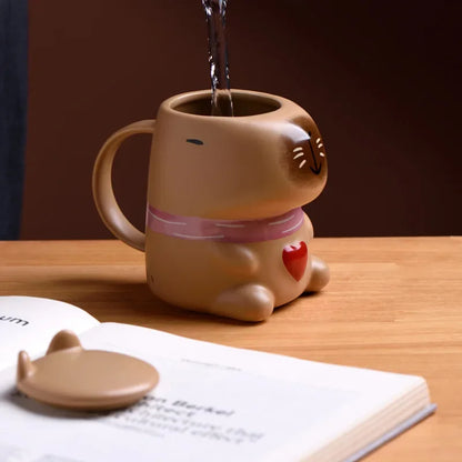 2025 New Ceramic Water Dolphin Cup Capybara Mug Home Breakfast Milk Coffee Mug Cartoon Creative Modeling Cups