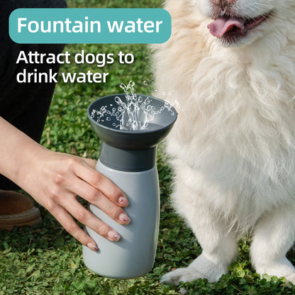 600ml Portable Dog Water Bottle Large Dogs High Capacity Fountain Water Dispenser Outdoor Dog Drinking Bowl Labrador Supplies