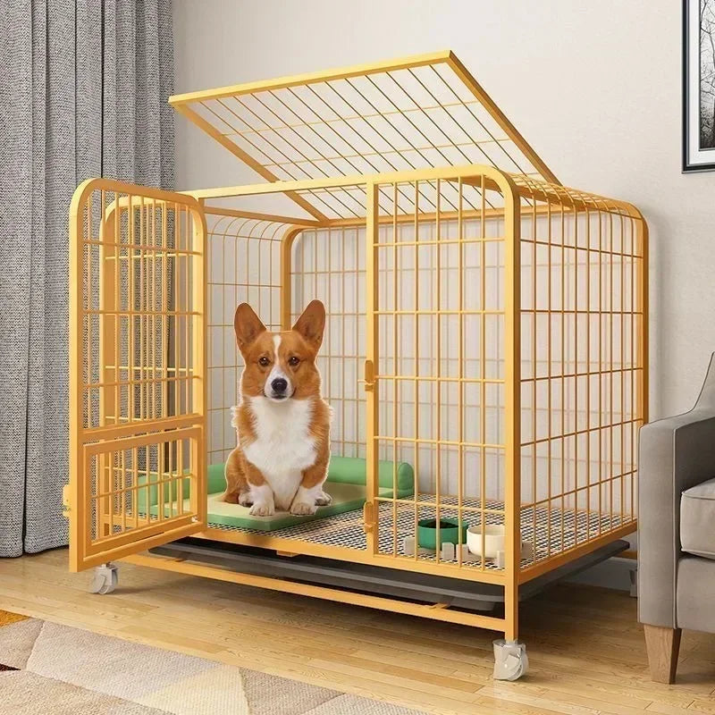 the BOLD & the BEAUTIFUL - Dog Indoor with Toilet Separation, Bold Pet Cage, Golden Retriever/Labrador Household Dog Cage, Playpen Dog Cage Medium/Large