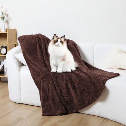 Thickened Warm Solid Color Pet Blanket All Seasons Cat Blanket Soft and Comfortable Waterproof Kennel Blanket Pet Supplies