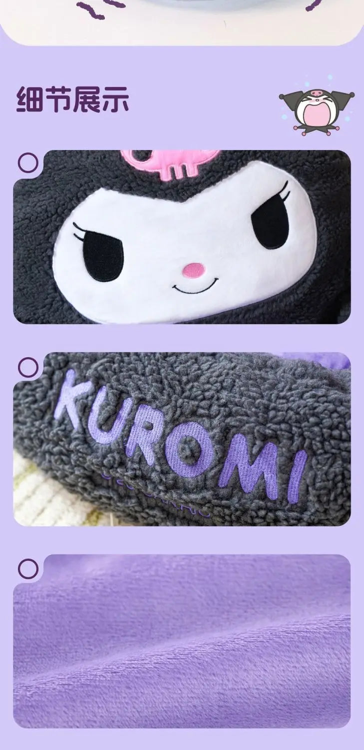 Kawaii Sanrio Kuromi Dog Bed Cute Cat Mat Kennel Winter Warm Breathable Puppy Sofa Removable Washable Sleeping Mat Pet Supplies