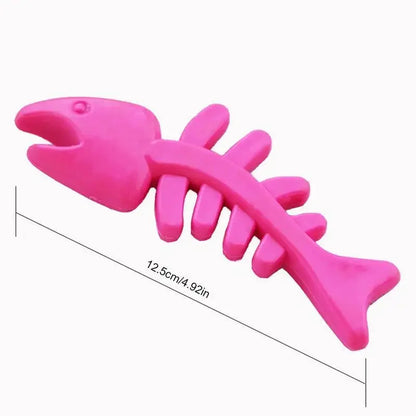 New 1PC Rubber Puppy Toy Fish Bone Shape Chewable Teething Dog Toy Bite Resistant Pet Supplies Random Color