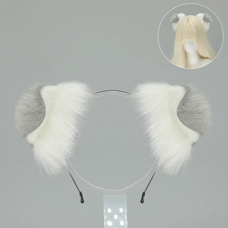 New Anime Handmade Kawaii Dog Furry Ears Headband Night Party Simulated Cute Wolf Dog Ears Cosplay Props