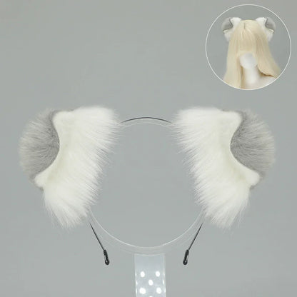 New Anime Handmade Kawaii Dog Furry Ears Headband Night Party Simulated Cute Wolf Dog Ears Cosplay Props