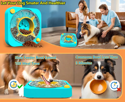 3in1 Interactive Dog Puzzle Toys - Fun Slow Feeder Brain Education Treat Puzzles with IQ Squeak Design - Educational Dog Toys