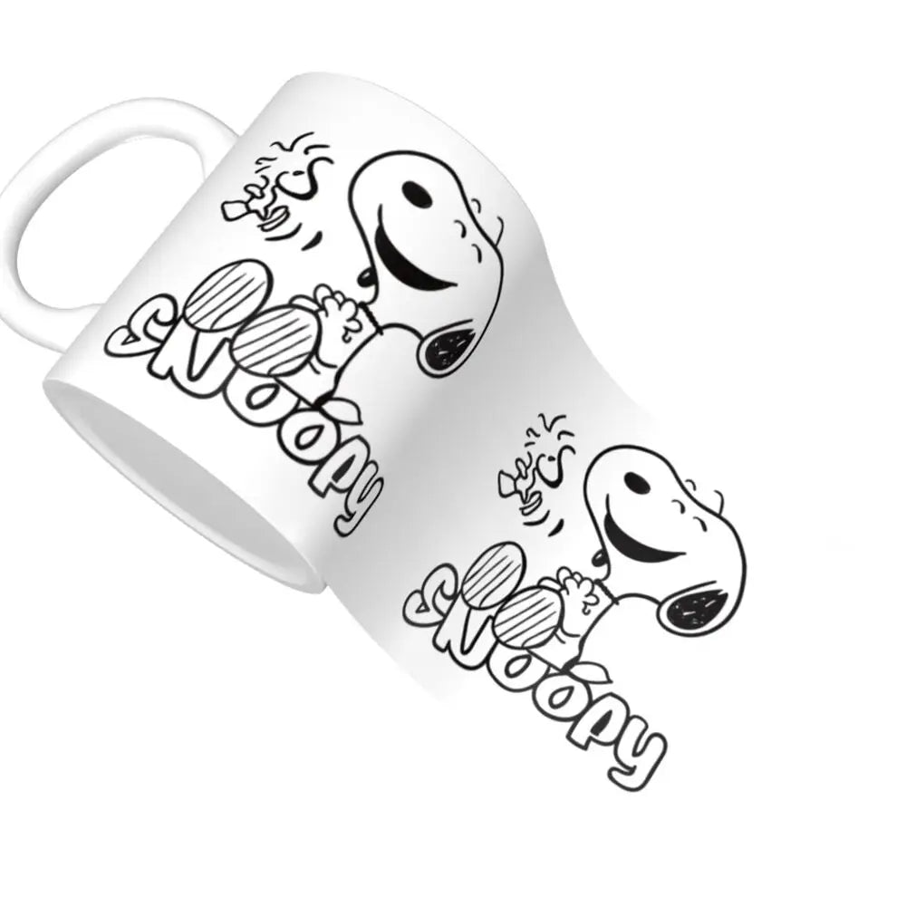 Manga Snoopy Woodstock Cartoon Dog Coffee Mug DIY Customized Ceramic Tea Milk Mug