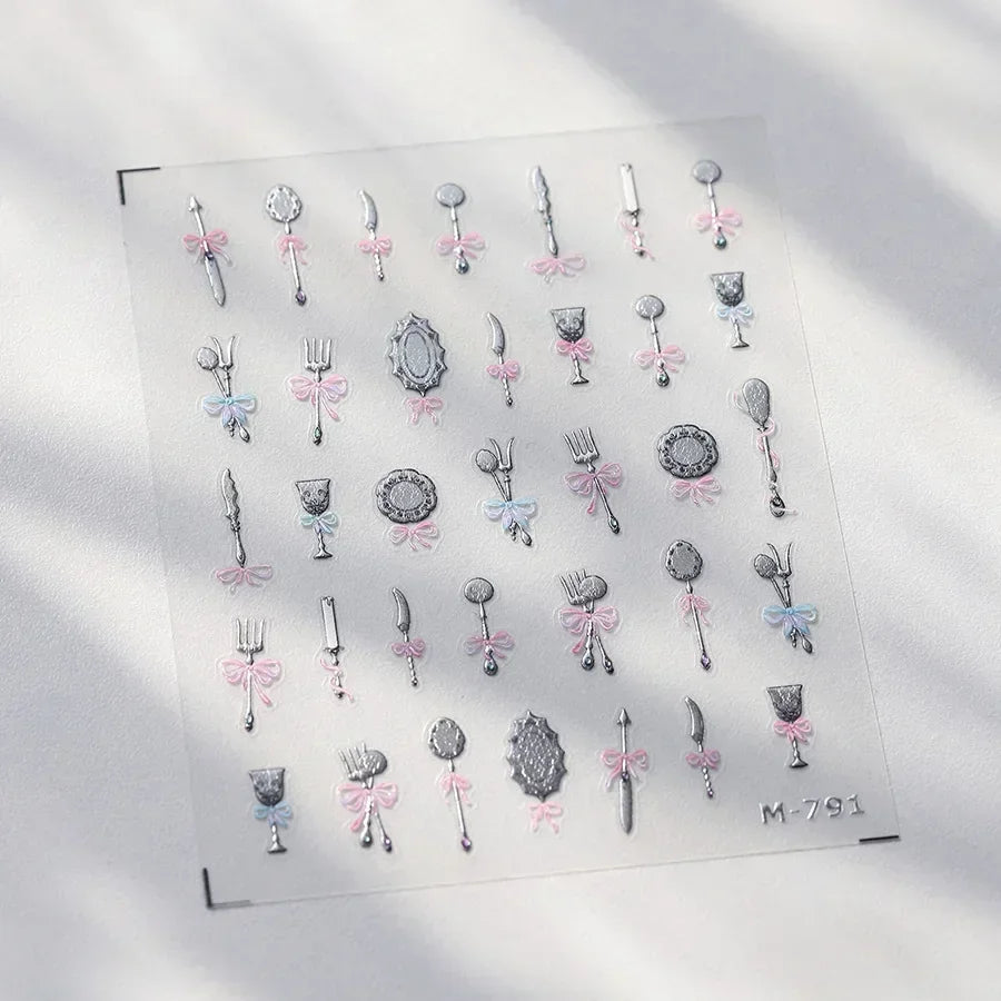 Colorful Balloon Cute Puppy Flower Cherry Bowknot Love Happy Dog Animal Self Adhesive Nail Art Sticker Decoration Manicure Decal