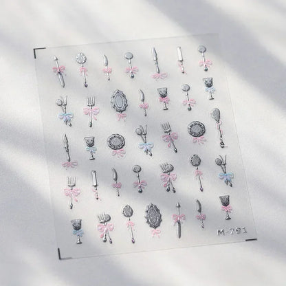 Colorful Balloon Cute Puppy Flower Cherry Bowknot Love Happy Dog Animal Self Adhesive Nail Art Sticker Decoration Manicure Decal