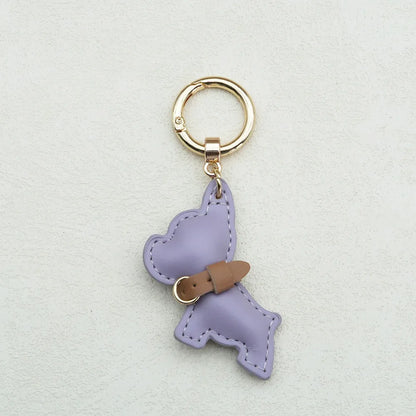 Kawaii Cute Chubby Leather Keychain French Bulldog Charm Dog Dolls Bag Hanging Exquisite Dog Pendant Friend