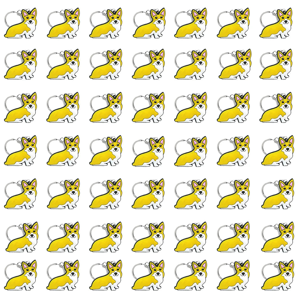 50PCS Cute Animal Keychain knife Ducks Dogs Cats Keyring for Women Men Kids Handbag Cool Car Key Accessories Friends Key Gifts