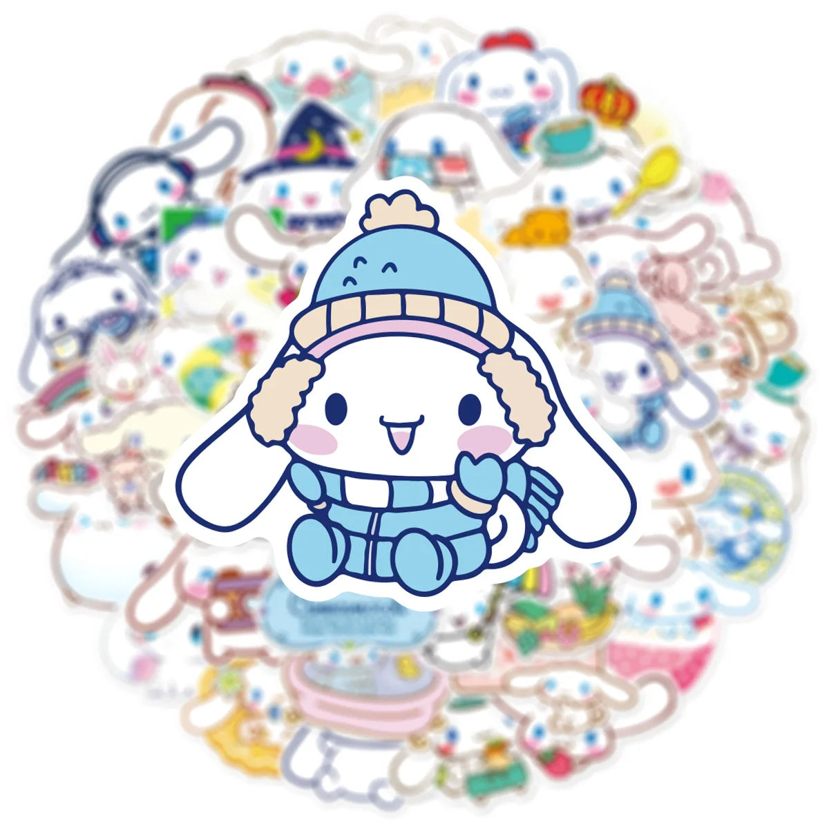 50PCS Cartoon Cinnamoroll Cute Dog Graffiti Stickers Motorcycle Luggage Water Cup Guitar Waterproof Stickers