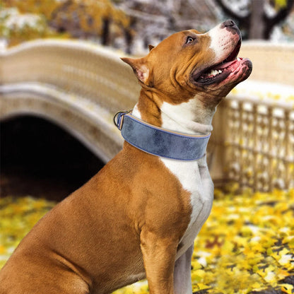 the GENTLE TITAN COLLAR - Wide Leather Dog Collar, Large Soft Padded Pet Dog Collars for Medium/Large Dogs, Pitbull German Shepherd Bulldog XL 2XL