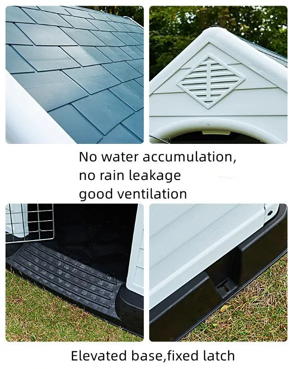 Luxury Dog House Series Outdoor Small Medium Large All Season Rainproof Plastic Kennel Dog House With Window