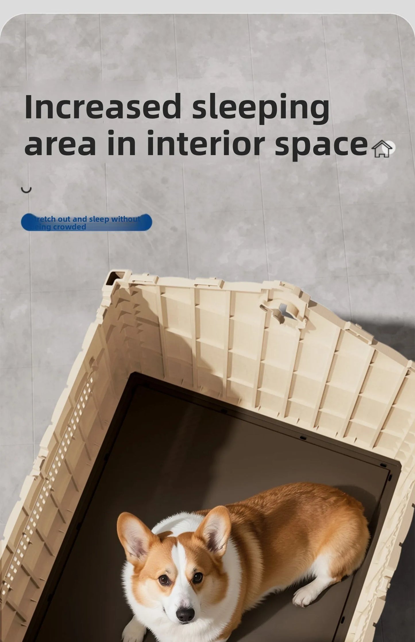 the HAPPY HOME - Kennel Outdoor Medium-Sized Dog Four-Season Universal Cold and Rain-Proof Pet Winter Doghouse, Villa Outdoor House Waterproof