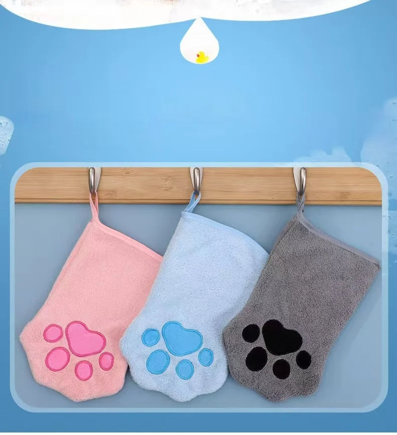 Pet Grooming Glove Quick Drying Dogs Paw Towel Microfiber Double Sided Dogs Grooming Mitt for Medium Small Dogs