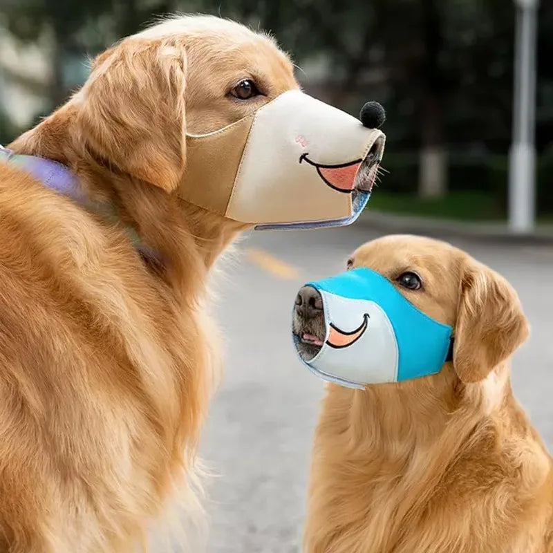 Dog Muzzles for Small To Large Dog Anti Barking Adjustable Muzzle Breathable Gentle Cloth Dog Muzzle Cute Funny Dog Muzzles