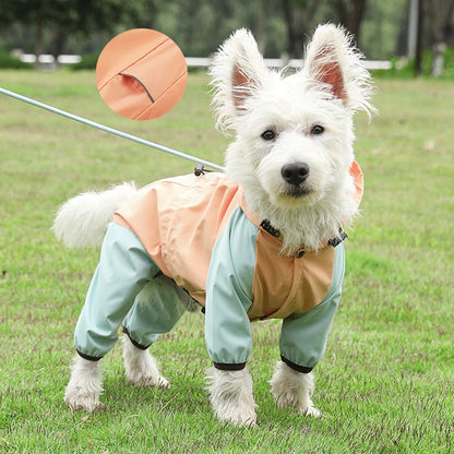 Towable Puppy Dog Raincoat Waterproof Pet Jumpsuit for Small Dogs Pomeranian Poodle Maltese Rain Coats Overalls mascotas Clothes
