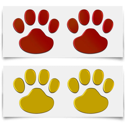 1/2/4Pairs 3D Stickers Paw Animal Dog Cat Cool Design Bear Foot Prints Footprint Decal Car Stickers for Auto Motorcycle