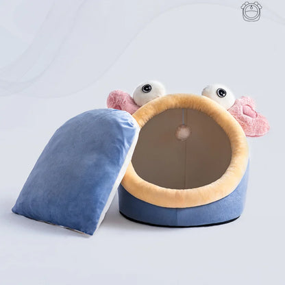 Foldable Pet House Suitable for Small Dogs and Small To Medium-sized Cats Semi Enclosed Warm Cat Bed Detachable and Washable