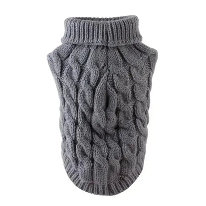 Dog Sweater New Solid Colour Autumn and Winter Pet Casual Clothing Warm Acrylic Knitted Wool Simple Cute Comfortable Pet Clothes