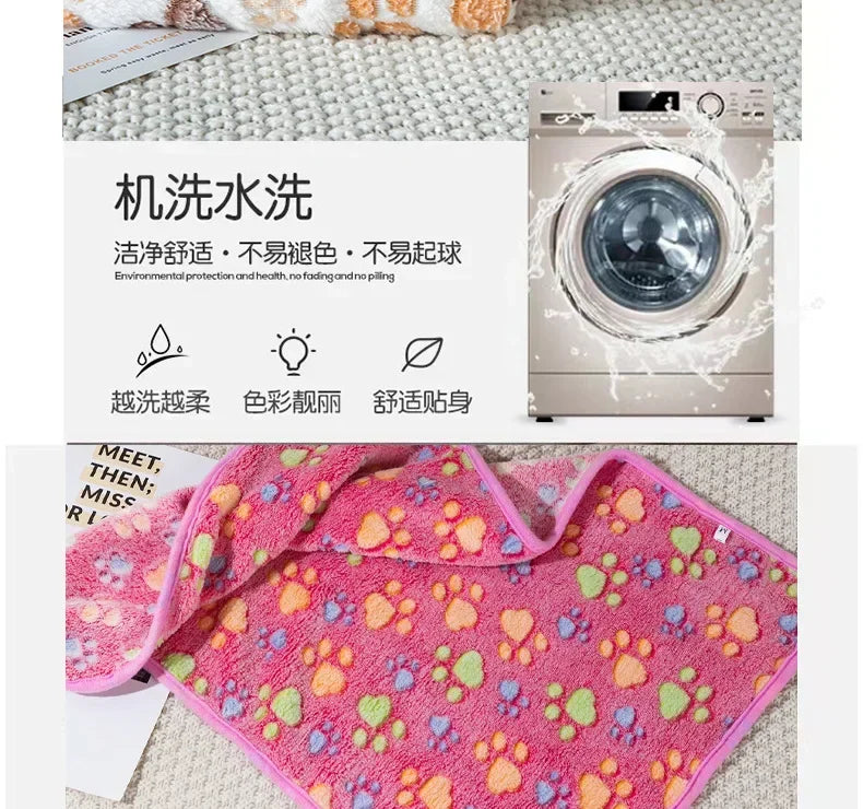 Soft Fluffy Coral Fleece Pet Sleeping Blanket Dog Blanket Warm Breathable Cat Cover Blanket Comfortable Dog Sleeping Sheet Mat