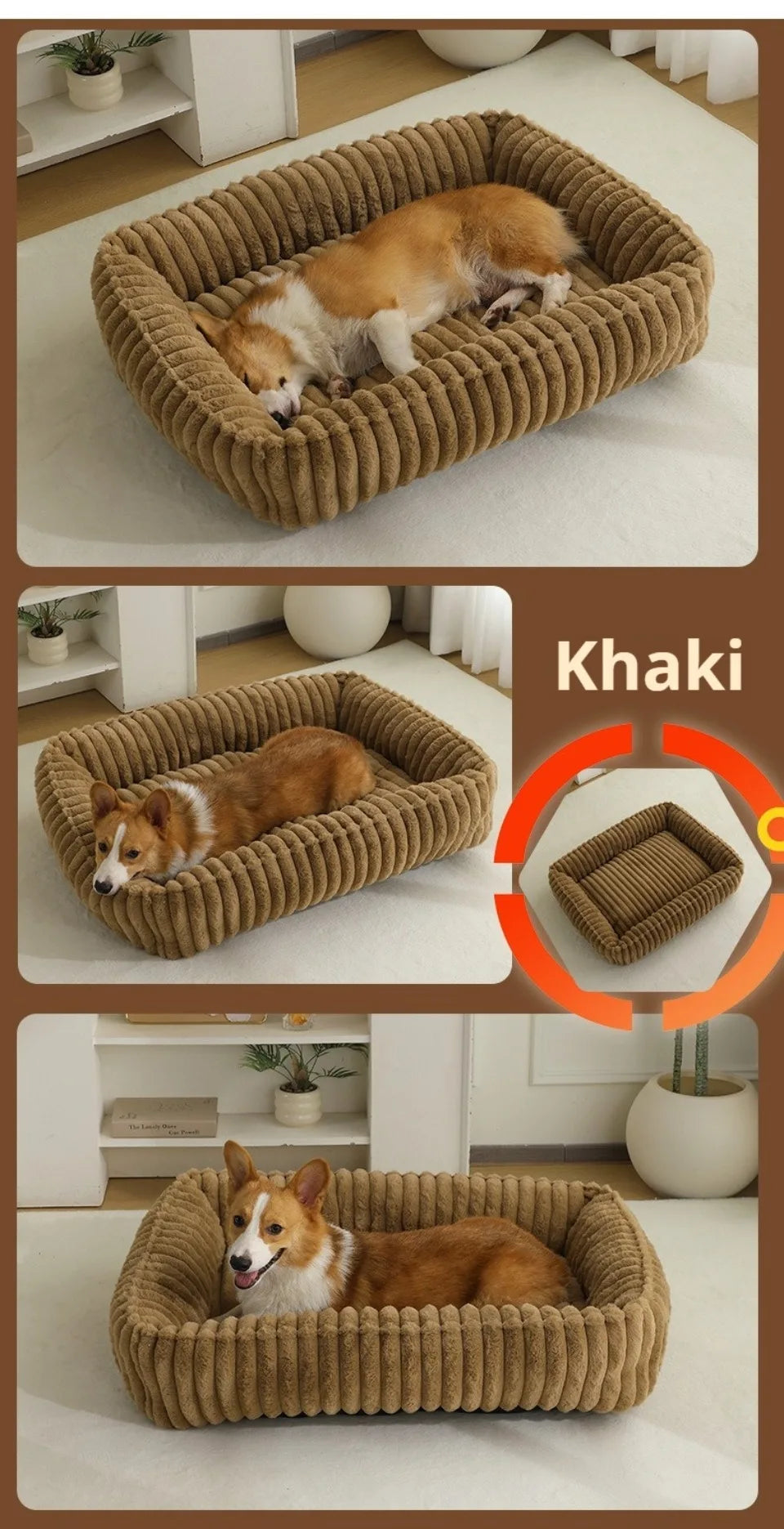 Pet Cat Dog Bed Square Plush Cat Mat Pet Cushion Winter Thickened Orthopedic Pet Mat Soft And Comfortable Cat Bed Pets Supplies