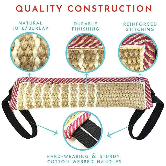 Durable Dog Training Tug of War Interactive Dogs Jute Bite Pillow Sleeve Chewing Toys for Malinois German Shepherd Pet Play Toy