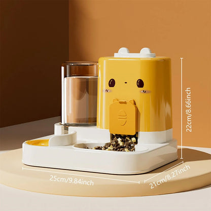 2 In 1 Automatic Pet Feeder Removable Portable Convenient Drinking Cats Feeder Pet Feeding Bowl For Small Animals Puppy