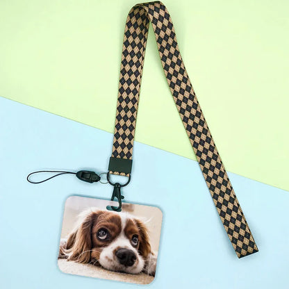 Cat and dog pattern Bank Credit ID Card Student Bus Card Holders Storage Protective Shell Pendant