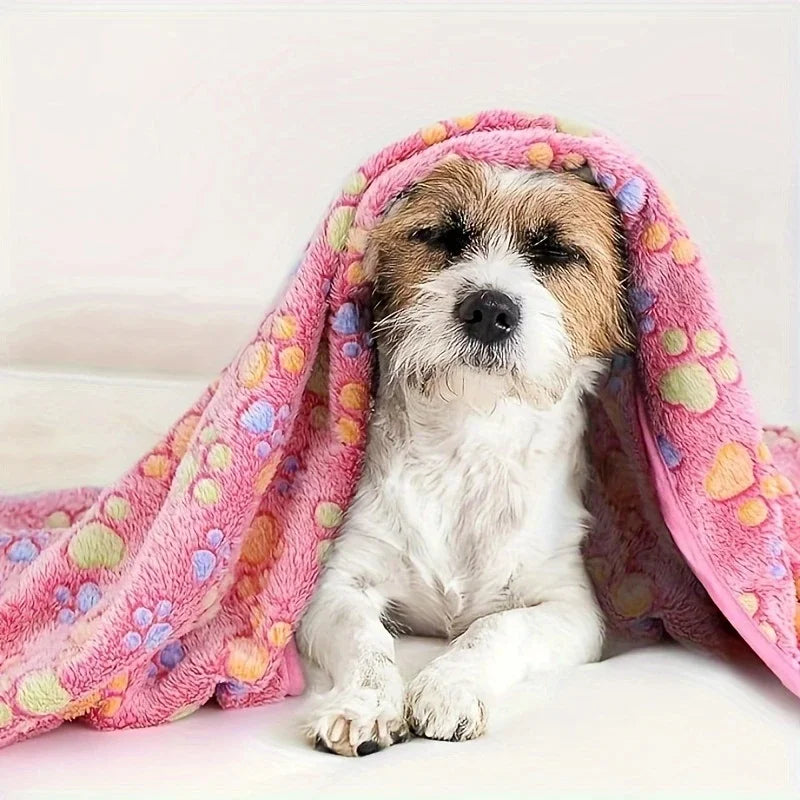 Soft Flannel Fleece Cat Dog Blanket Bed Mats Paw Foot Print Warm Pet Blanket Sleeping Beds Cover Mat For Dogs Cats Pets supplies