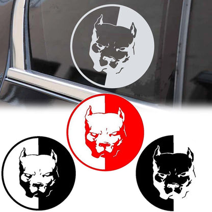 Bulldog Car Stickers Reflective Decals Funny Waterproof Pitbull Dog Car Vinyl Decals Decoration for Fuel Tank Cap 12cmx12cm