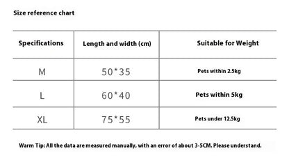 Four Seasons Dog Cat Bed Orthopedic Memory Foam Machine Washable Removable Cover All Season Comfort Mat for Small Medium Large