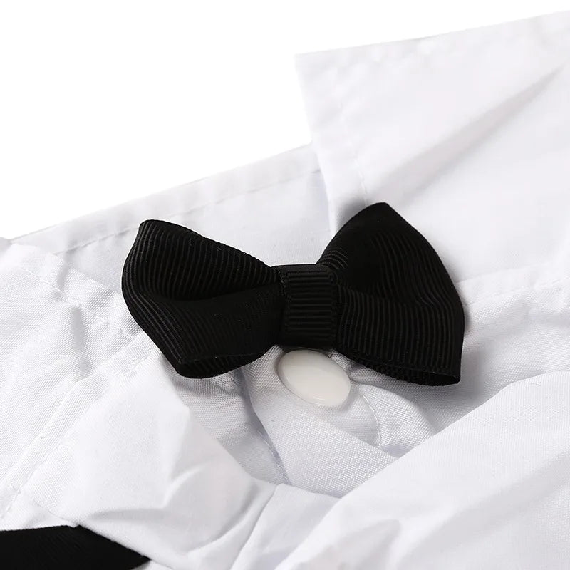 Costume Pet Dog Tuxedo Suit Cat Dog Wedding Birthday Party Formal Shirt with Bow Tie for Puppy Small Medium Dogs Costume Clothes