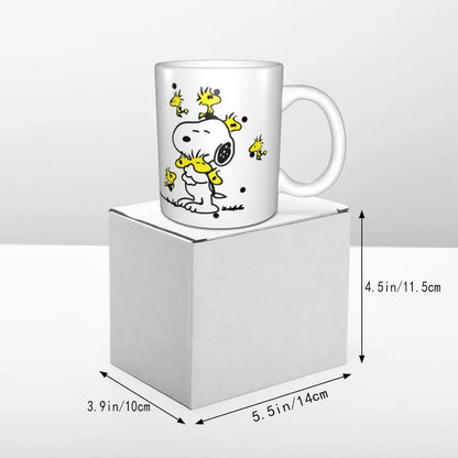 Manga Snoopy Woodstock Cartoon Dog Coffee Mug DIY Customized Ceramic Tea Milk Mug
