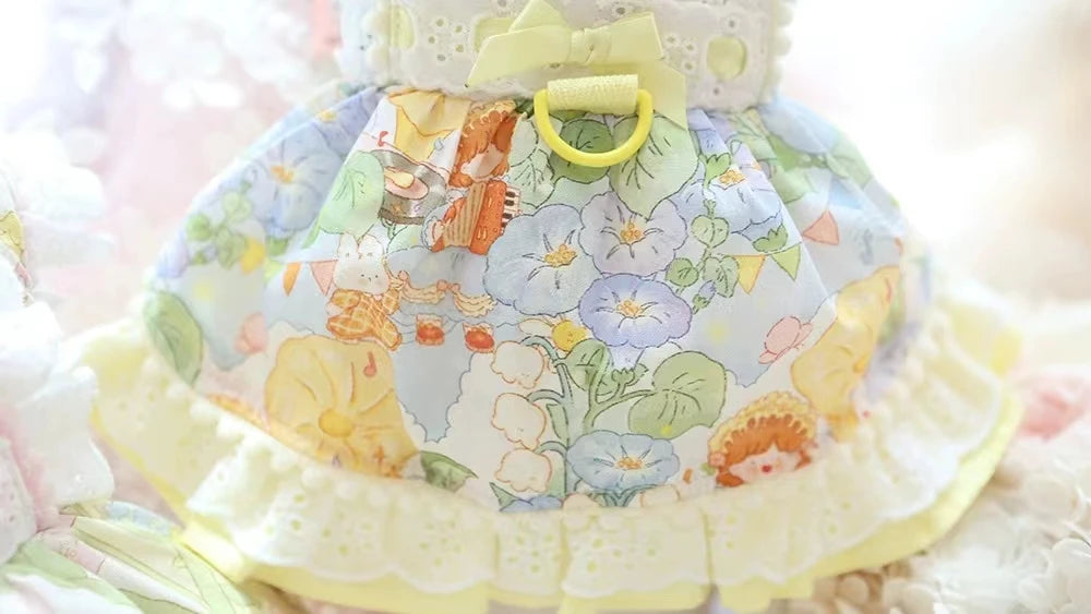 Thin Cat Princess Dress Milk Bear Fructose Lolita Small Dog Teddy Pet Clothes Spring and Summer