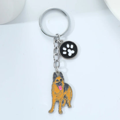 Pet dog car keychain pendant creative metal accessories key ring holiday gifts