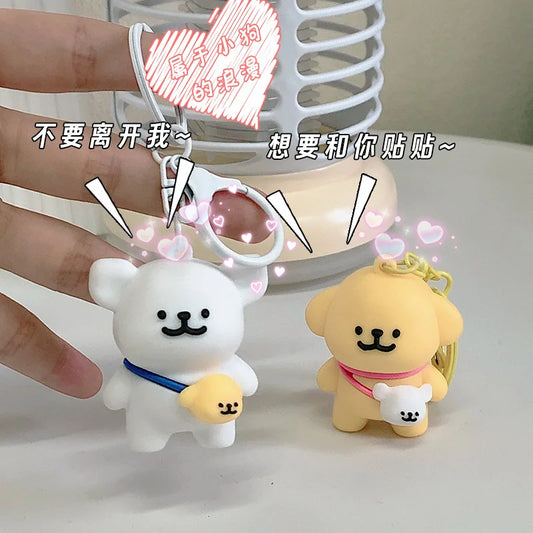 New Backpack Line Dog Couple Gift Keychain  Cute Male Schoolbag Pendant Key Chain Pendant