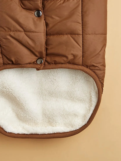 Winter Pet Dog Coat Winter Warmth Clothes Winter Dog Vest With Integrated Keep Warm Fleece Back Zipper For Small Medium Dog