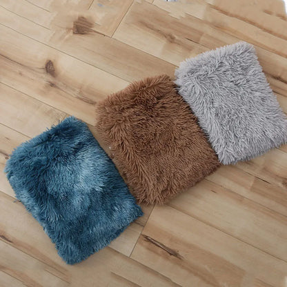 Dog Bed Mat Pet Cat Dog Plush Soft Warm Cushion Pet Washable Candy Colored Blanket Kennel Puppy Pet Cat Dog Supplies