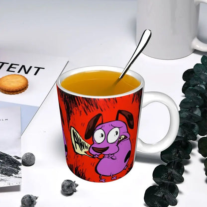 Personalized C-Courage The Cowardly Dog Coffee Mug DIY Ceramic Milk Tea Mug Cup