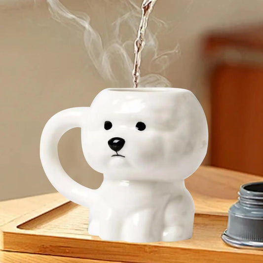 Novelty Puppy Mugs Bichon Frise Puppy Ceramic Mug Cute Creative Home Drinking Cup Coffee Cup Couple Cup Festival Gifts