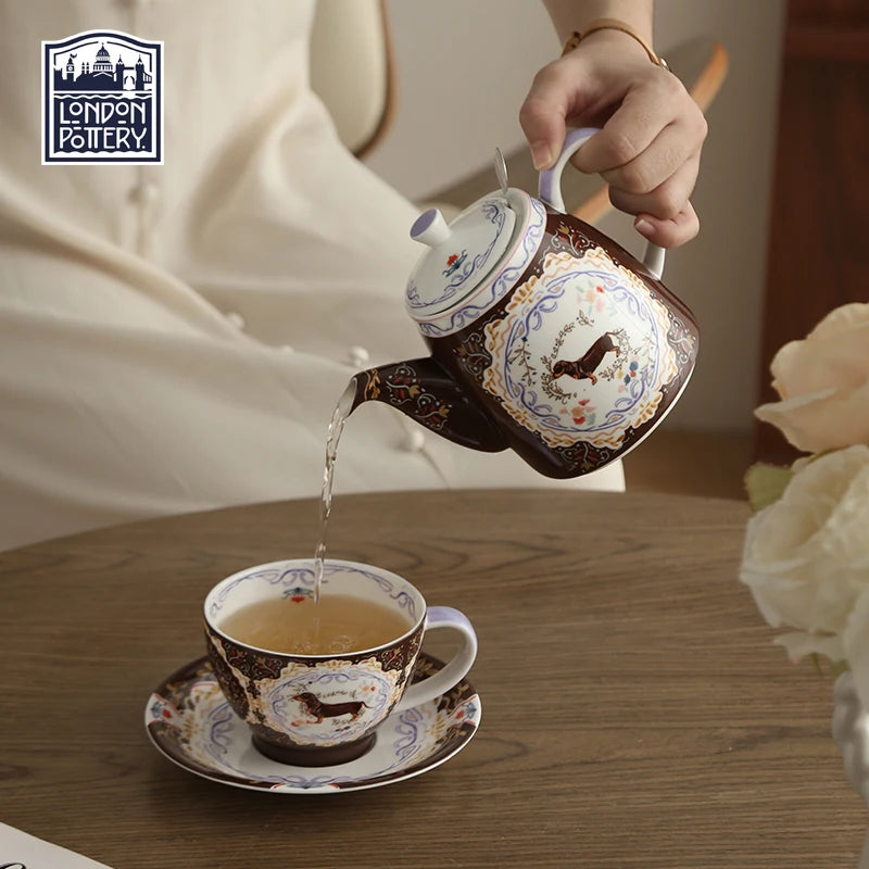 London Pottery 300ML Animal dog mug dish ceramics coffee cup tea Pair pottery tea cup set porcelain Cups for girlfriend gift