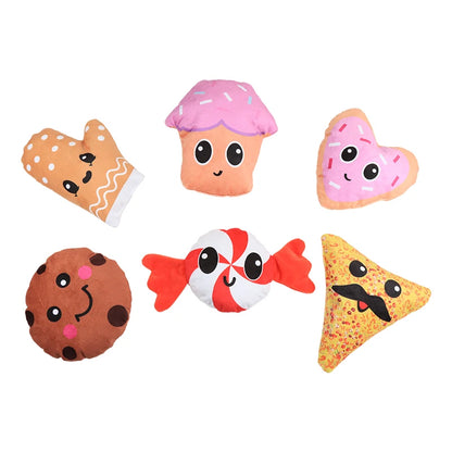 Afternoon tea dessert series sound plush dog toys containing loud paper tape BB called interactive play pet supplies