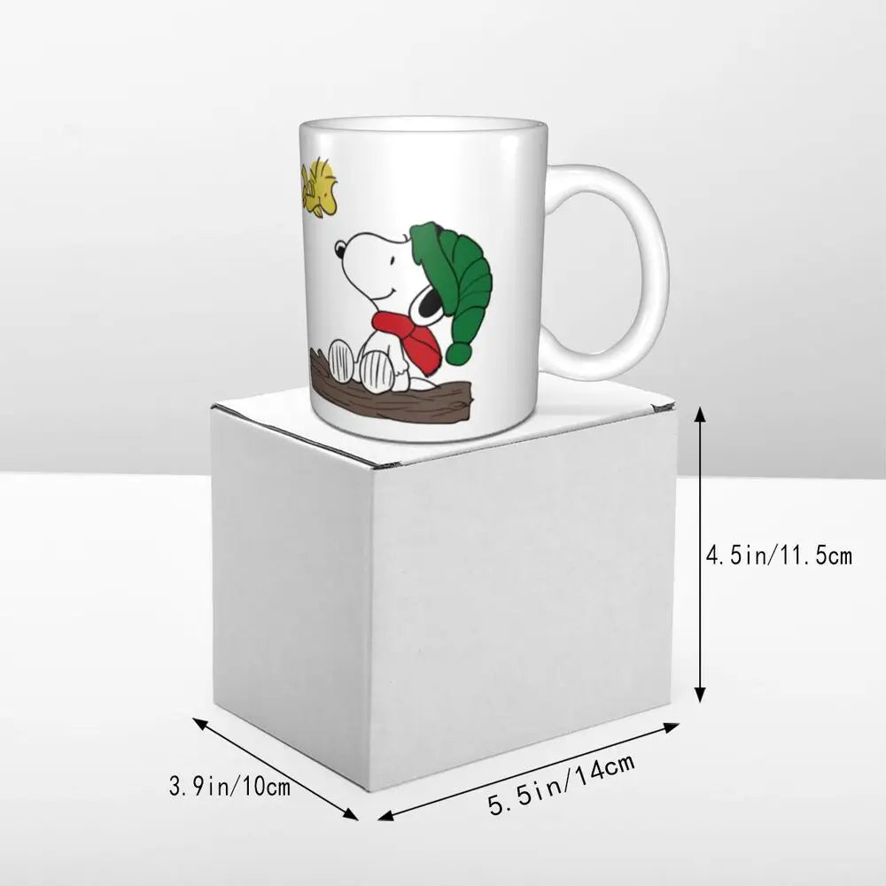 Manga Snoopy Woodstock Cartoon Dog Coffee Mug DIY Customized Ceramic Tea Milk Mug