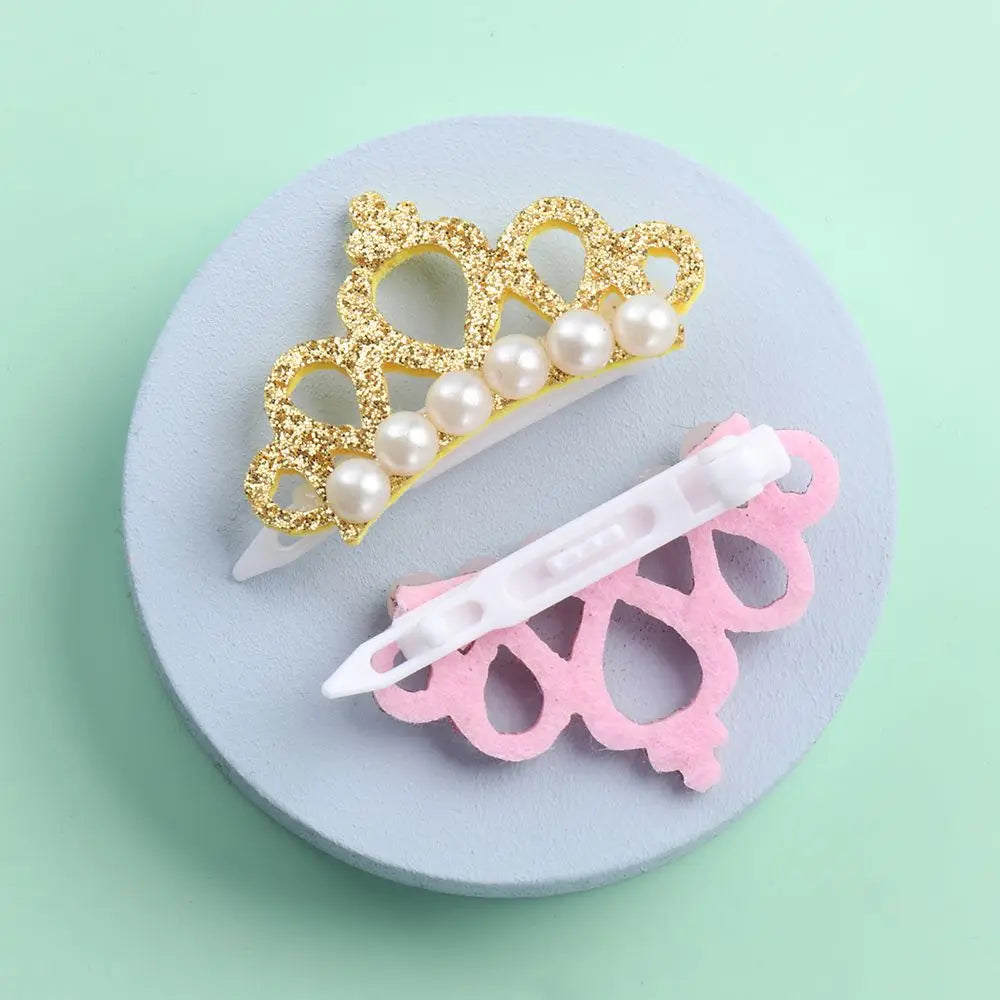 Small Dogs Faux Pearl Crown Shape Bows Hair Clips Bow Cute Head Decoration For Pets Hair Clips Grooming Cat Bow Pet Accessoires