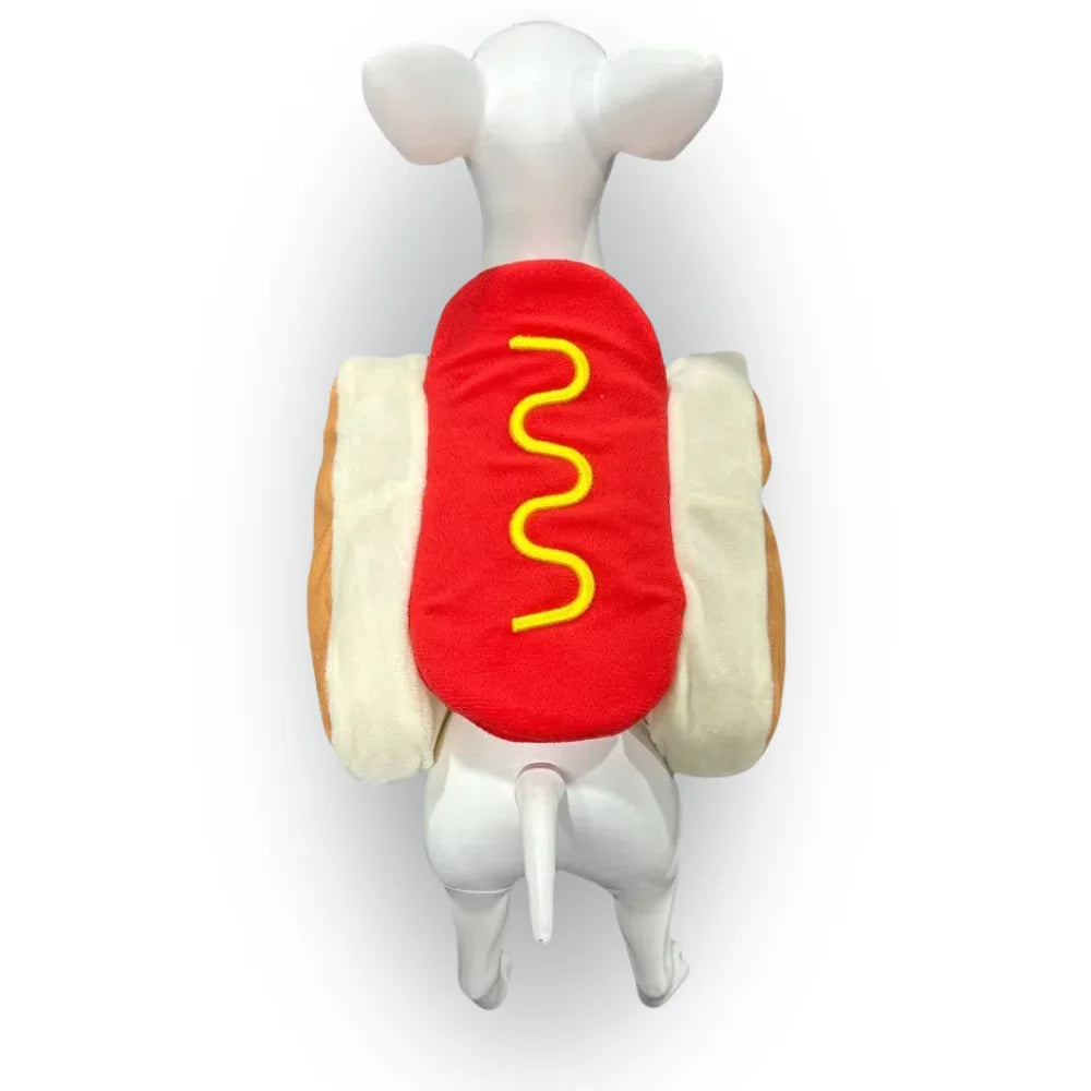 Funny Halloween Dog Costumes Large Small Dogs Cat Hot Dog Shaped Adjustable Pet Clothes Pets Party Costume Suit Bulldog Supplies