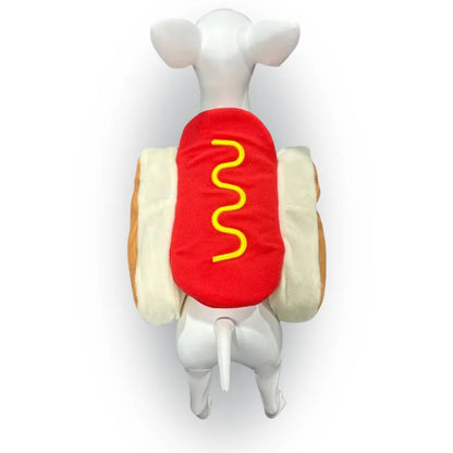 Funny Halloween Dog Costumes Large Small Dogs Cat Hot Dog Shaped Adjustable Pet Clothes Pets Party Costume Suit Bulldog Supplies