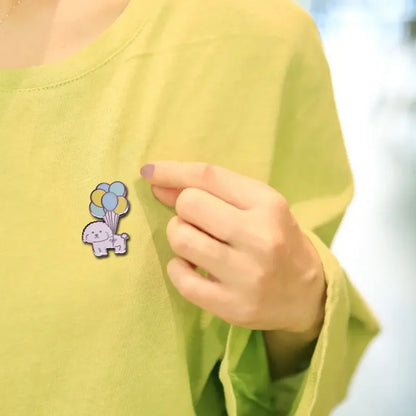 Vivi Dog with Balloons Enamel Pin Mini Puppy Bichon Frise Cute Dog Pet Brooch Badge